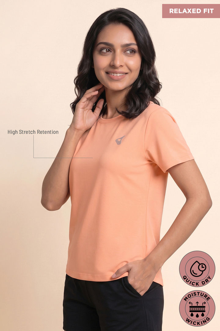 Zelocity Quick Dry Gym & Training Relaxed Top - Peach Nectar — image 6